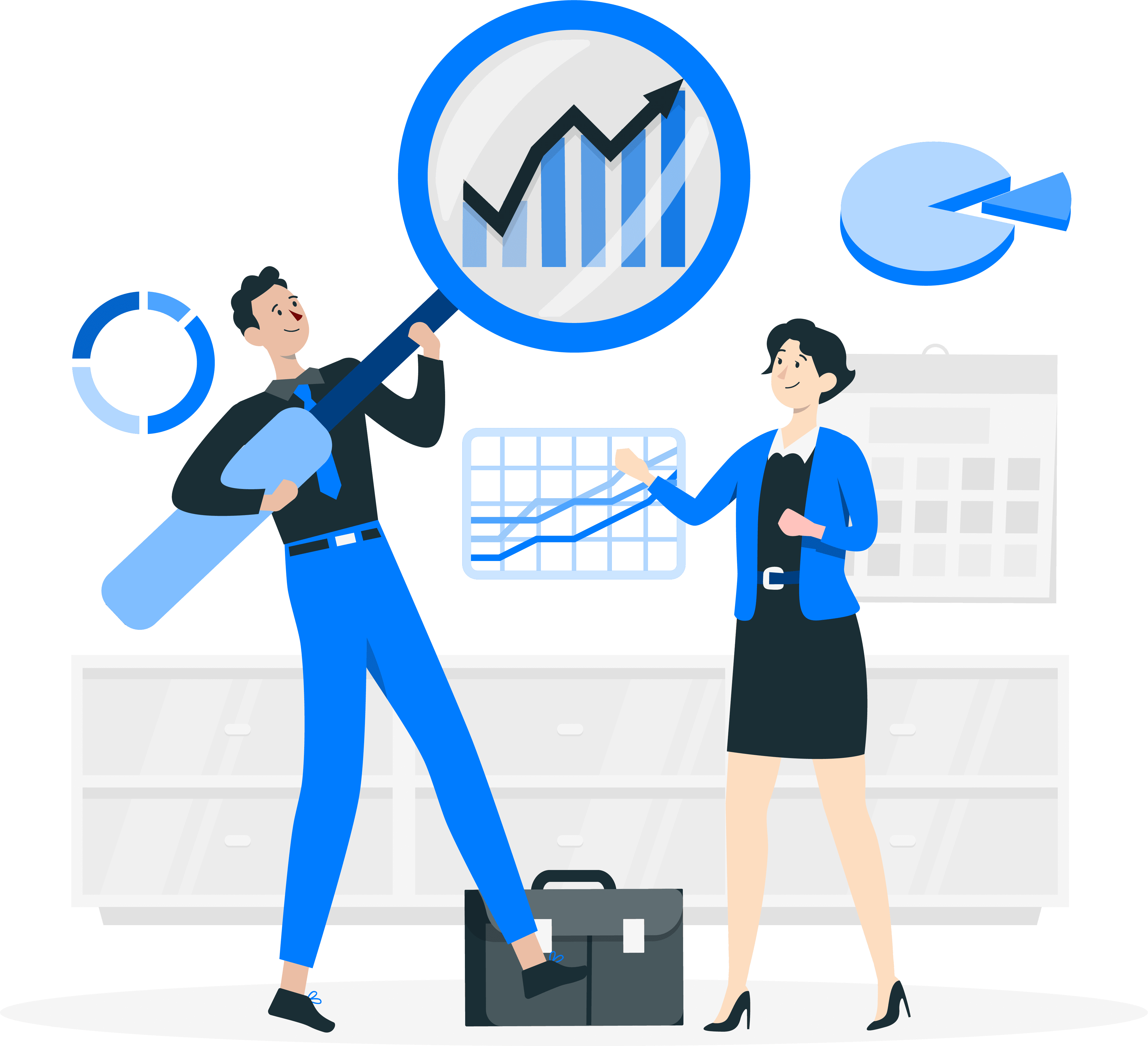 Employees tracking campaign growth