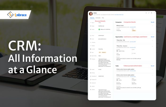 contacts, household/ company, opportunities (CRM) with all information at a glance